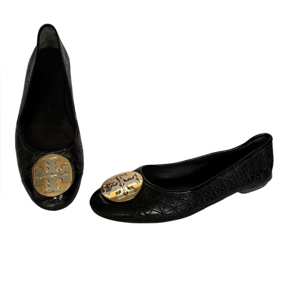 Tory Burch Claire Quilted Ballet Flat Size 7.5 - Picture 1 of 10